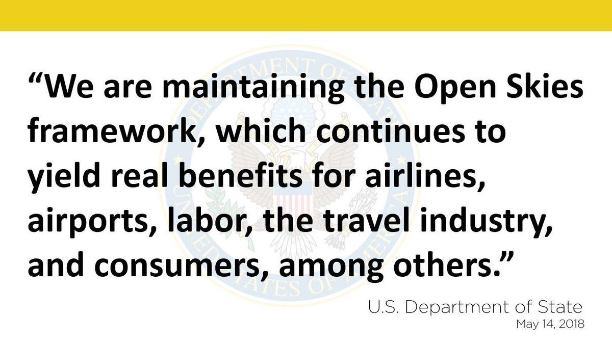 USTravel's tweet photo. This decision is pro-growth, pro-connectivity, pro-traveler, and will grow our economy, exports and American jobs. #OpenSkiesWork https://t.co/RHpSVOihBE