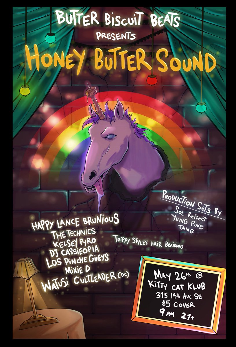MNtality's tweet photo. 🌈Next Saturday, May 26th at @kckmpls, we have a special line-up for you featuring performances by 
@kelseypyro 
@watusicult 
@mixiedbest 
@SoulReflect 
@tangbeats 
@HappyBrunious 
@theeblackest @MNtality 
Hair Braiding by @3rdeyevibez 
Flyer by Qaadir King 

Come join us! 🌈 https://t.co/BKZf7eEezU