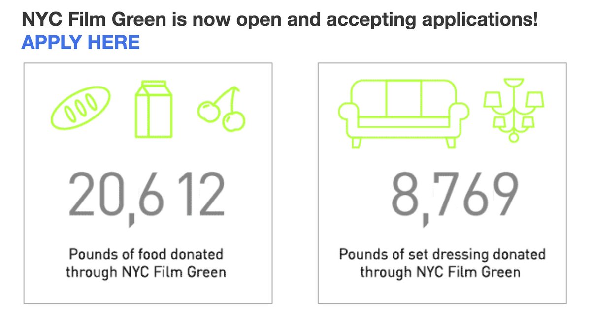 Planning a film 🎥 or TV 📺#greenproduction in New York City? Apply for a #NYC Film Green mark of distinction that you can place in your end credits.

DETAILS HERE: ow.ly/X7MS30jWfBz