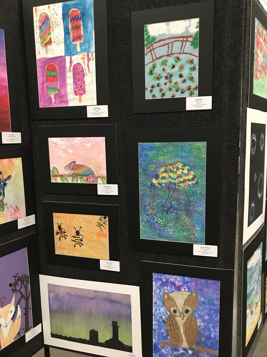 FrenchKISD's tweet photo. Check out the beautiful artwork on display tonight. Artists are students and Mrs. Bledsoe! #kleinisd #kleinfinearts https://t.co/NlWbOzs2ZE