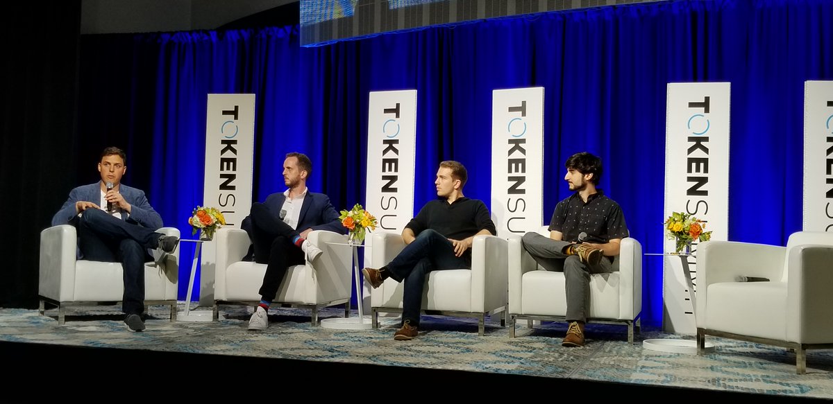 nikhileshde's tweet photo. Up next: More non-fungible token talk with David Pekar (@rarebits_io), @dfinzer, and James Ferguson (@EtherBots) #tokensummit #BlockchainWeekNYC https://t.co/GA9ezEVJEj