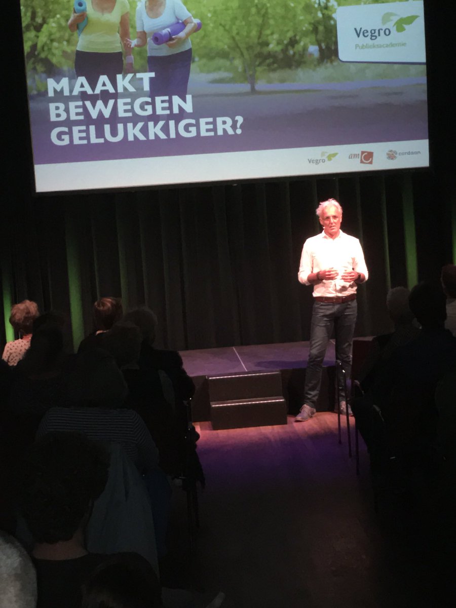 Gisteren een enorm geslaagde Publieksacademie van Vegro in Amsterdam bijgewoond. Maakt bewegen je gelukkiger? Het antwoord is JA. Een persoonlijke kennismaking met Erik Scherder maakte het feestje helemaal compleet.