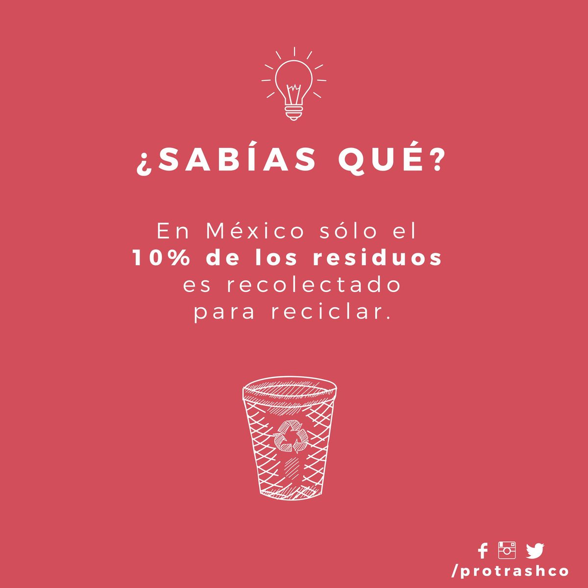 46 de cada 100 hogares reciclan y separan su basura.