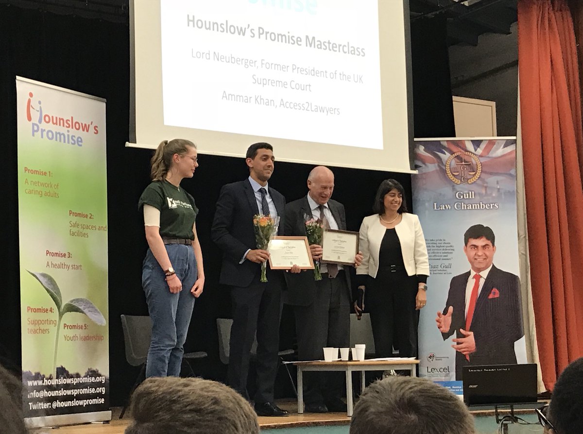 CatrionaCheek's tweet photo. Wonderful listening to Lord Neuberger and Ammar Khan of @Access2lawyers1 speaking to students about the legal industry today - reaching out to young people &amp; sharing experiences is the best way to raise aspirations. Thank you to @SeemaMalhotra1 and @HounslowPromise for arranging! https://t.co/lCUFuh7bTu