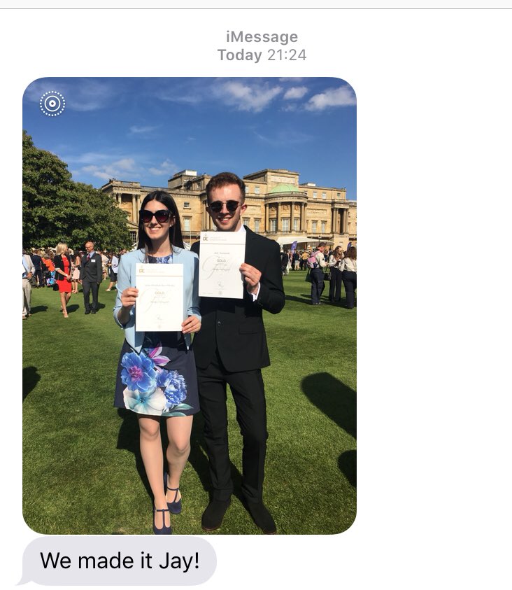 Lovely to get a message from two AWESOME students who have been to collect their <a href="/DofE/">The Duke of Edinburgh’s Award</a> gold award. Congratulations!