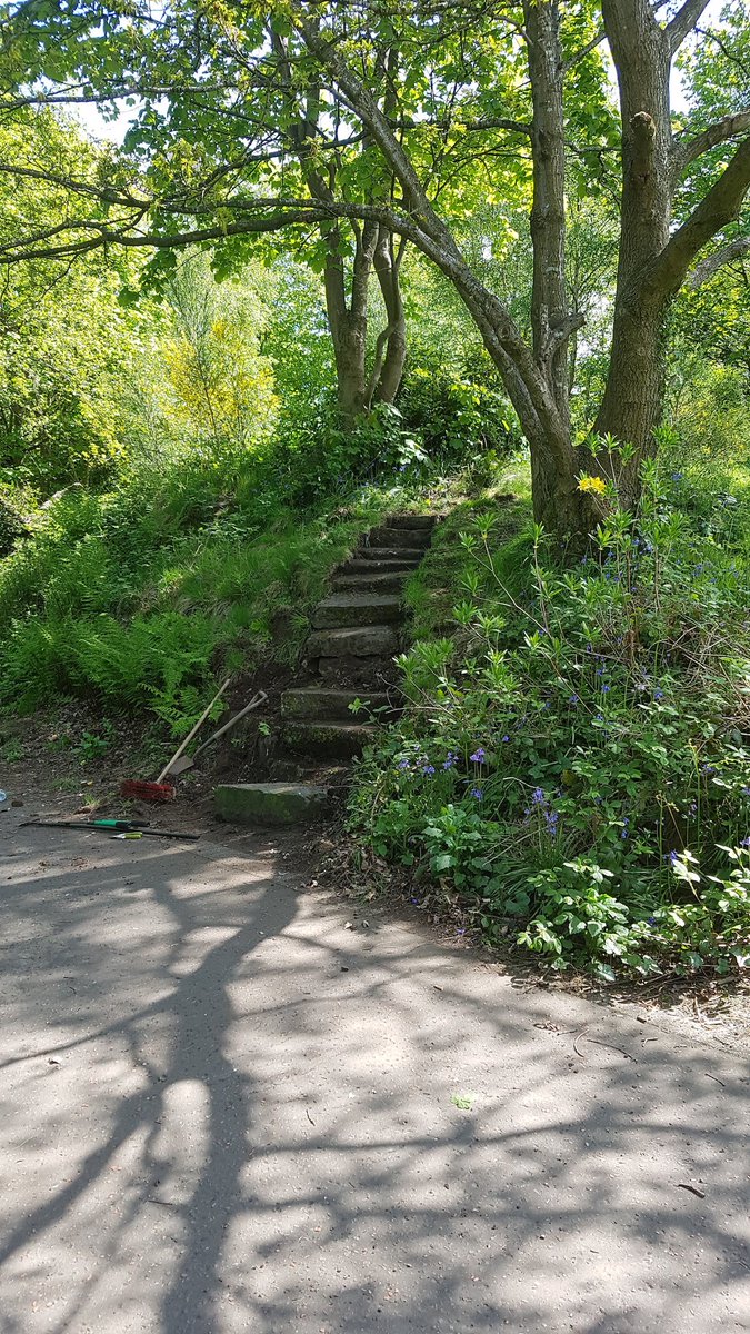 msmandymcintosh's tweet photo. THANKS to @karendonnell05 for these images showing Community Council grassroots grafters making the Privies a beautiful place for everyone.Enjoy #TannahillThreads 12 noon this sat 19th @TannahillCentre to walk up for sculpture trail and free food fae the fire pit! or see u there https://t.co/K2518wfGln