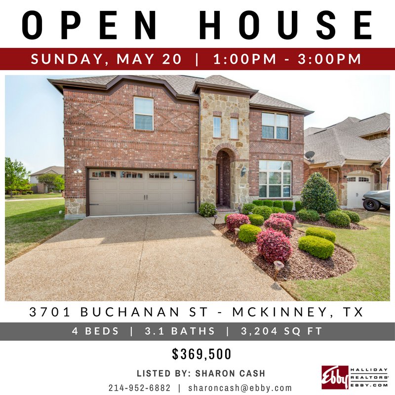 EbbyHallidayPWB's tweet photo. OPEN HOUSE at 3701 Buchanan St in McKinney this Sunday 5/20 from 1-3pm! Take a tour at https://t.co/bZcNipKtt7: https://t.co/y8kHVM0cq1
#DallasHomes #DFWRealEstate #DallasOpenHouse #DallasRealEstate @EbbyHallidayPWB https://t.co/THLUgzHJYc