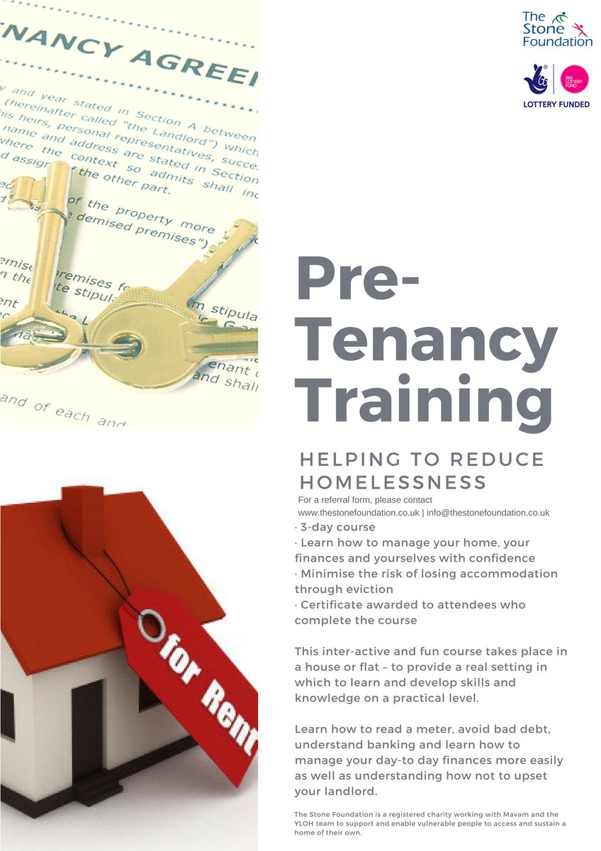 The Stone Foundation (@tsf_ipswich) on Twitter photo It's only 2 weeks until our next course on Pre-Tenancy Training. We are excited to be having @HavenPower come as guest speakers to inform on energy efficiency and fuel usage within the home. For further info or to make a referral please email: info@thestonefoundation.co.uk It's only 2 weeks until our next course on Pre-Tenancy Training. We are excited to be having @HavenPower come as guest speakers to inform on energy efficiency and fuel usage within the home. For further info or to make a referral please email: info@thestonefoundation.co.uk