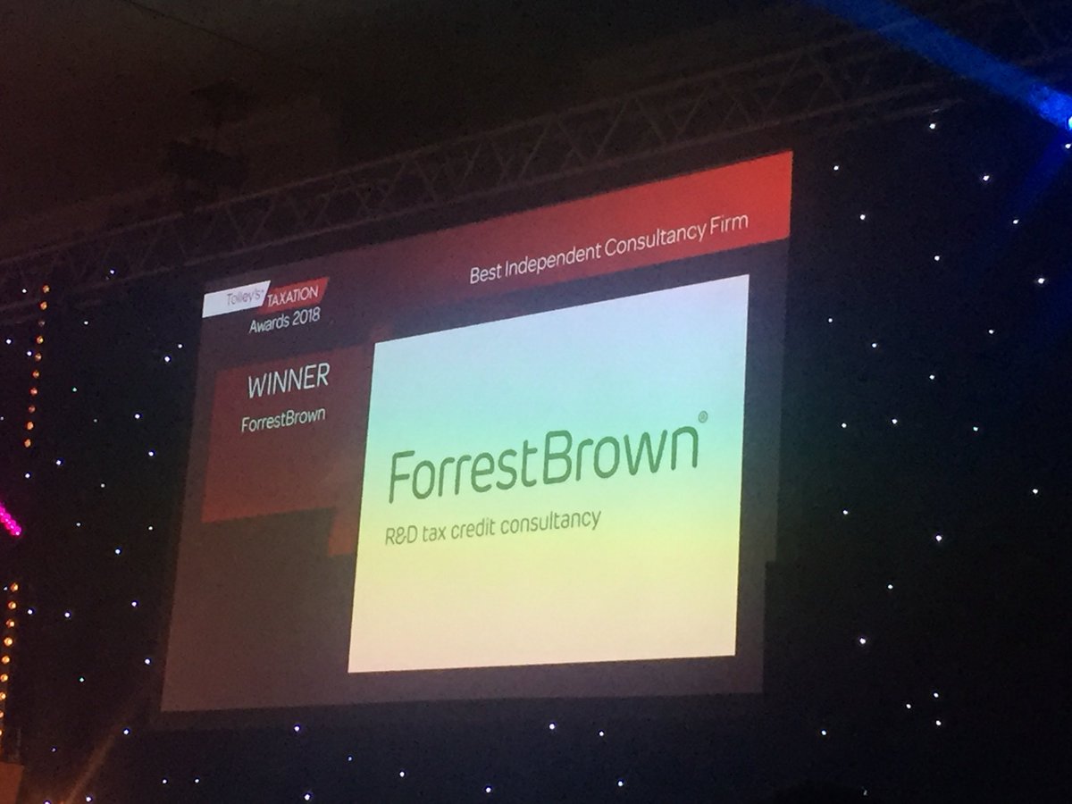 Congratulations to <a href="/ForrestBrownTax/">ForrestBrown</a> who have won Best Independent Consultancy Firm #TaxAwards2018