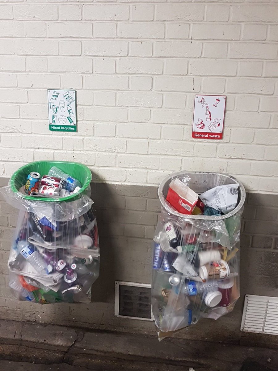 Spot the difference?

Clue: There is none. Great idea but no good if don't help consumers with recycling. C'mon TFL Willesden Junction.