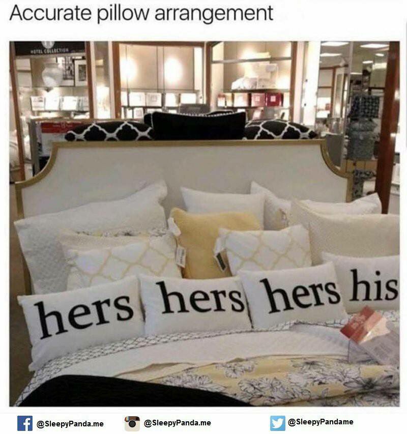 saw this on facebook and it took me a minute to realise it was about "the girlfriend taking up 3/4th of the bed" and not a polyamorous quad's bed