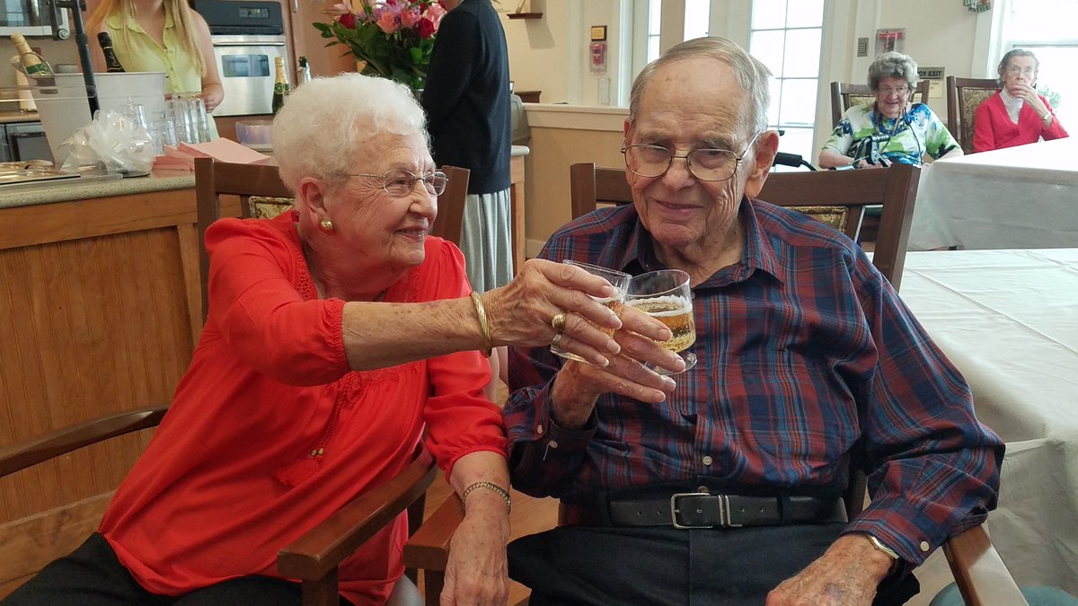 SunriseSrLiving's tweet photo. Join us in wishing Mr. &amp; Mrs. Doswell a very happy 73rd wedding anniversary! Sunrise of Richmond, VA, surprised the couple with a cake and sparkling beverages! https://t.co/J5zsY5mfMJ https://t.co/SMhIoOM4c3