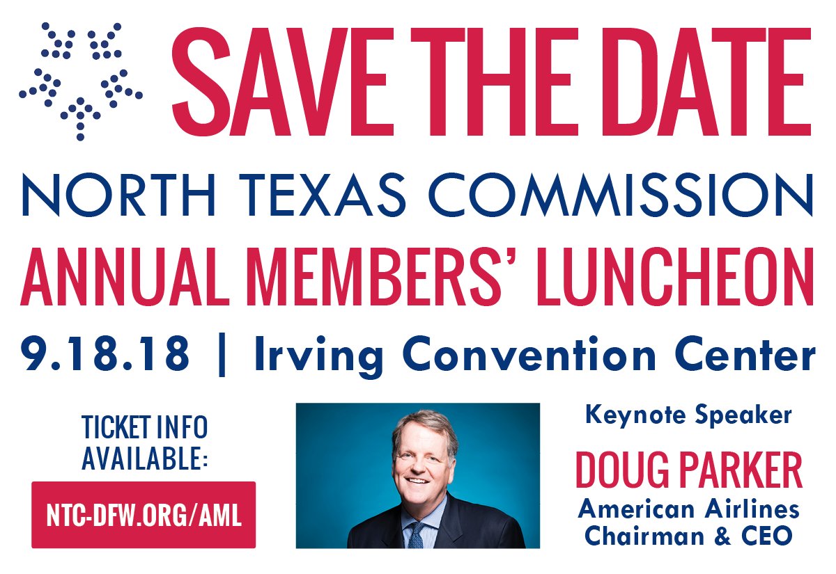 NTxCommission's tweet photo. We’re excited to announce Doug Parker, @AmericanAir Chairman and CEO, as our 2018 #NTCAML Keynote Speaker! Reserve your table today at https://t.co/bimoVZ7CUG https://t.co/NxrIJTFxqk