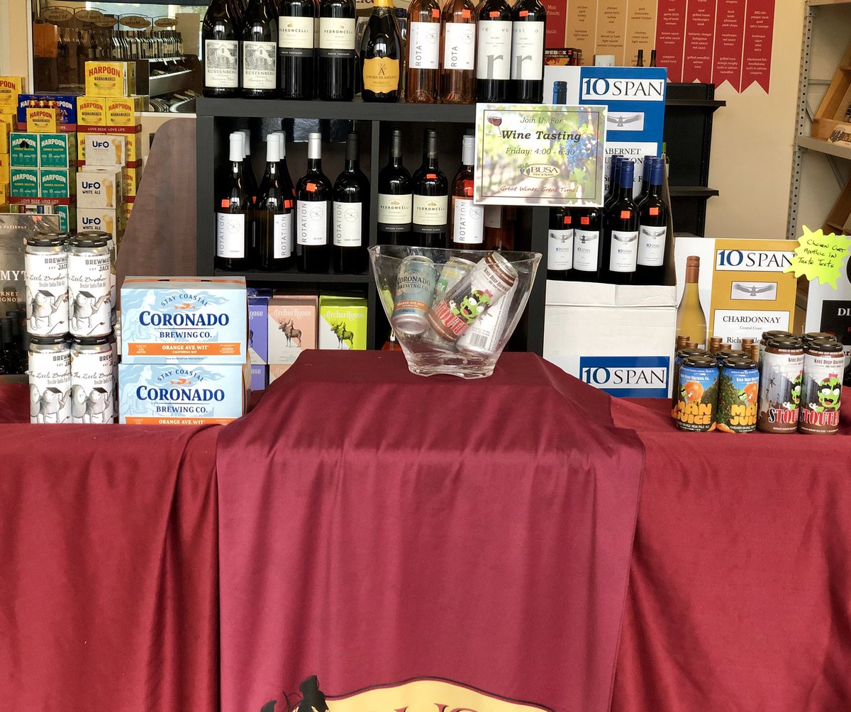 🚨 #craftbeerhour 🚨 

Come taste with us <a href="/BusaWine/">Busa Wine & Spirits</a> in Woburn from 5-7 pm tonight!

Great beers 🍻 from our friends <a href="/CoronadoBrewing/">Coronado Brewing Co.</a> , <a href="/KneeDeepBrewing/">Knee Deep Brewing</a> &amp; <a href="/Brewmaster_Jack/">Brewmaster Jack</a> !!

#craft #Craftbeer #notcrapbeer