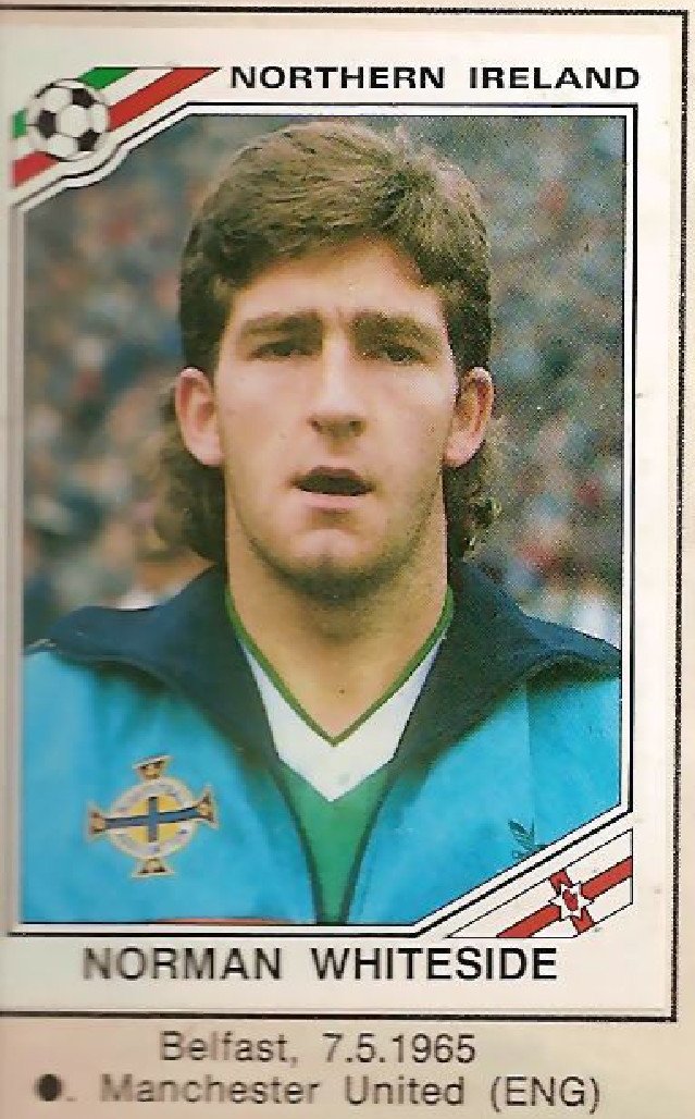 Verminosos's tweet photo. Faltam 28 dias para a Copa do Mundo. #CarasDaCopa #Whiteside #IrlandaDoNorte #Copade1986 #figurinhas #album #Panini https://t.co/RemPD58wtE