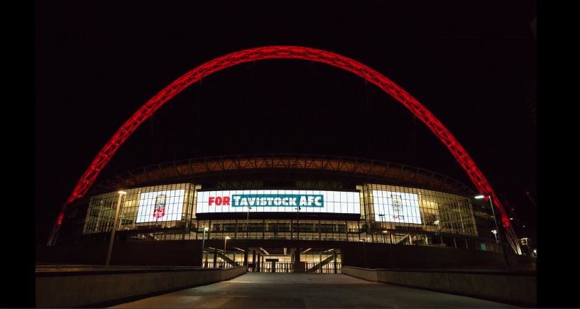 tafclambs's tweet photo. 📸 @wembleystadium lights up for the #SexyLambs! 🙌🏼

@EmiratesFACup #FACup #upthelambs https://t.co/oJgkXVf7W5