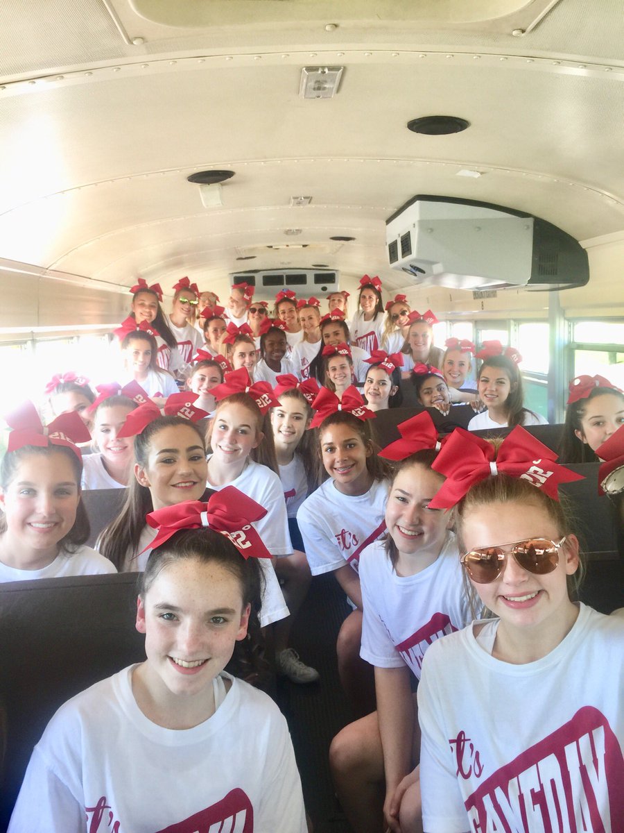 CDUBCheer212's tweet photo. First bus ride as a new squad! #2018springgame Cheerleaders galore! https://t.co/3uPueby3qa