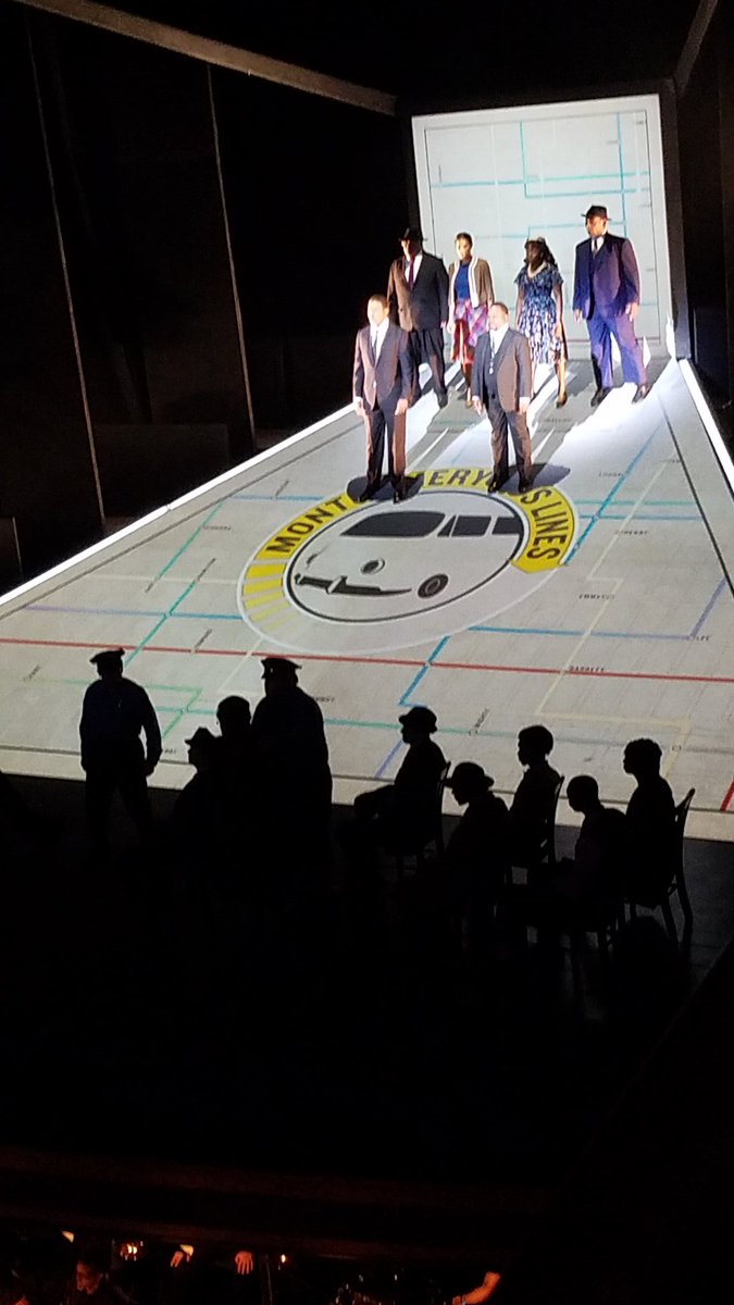 kaiyahonfire's tweet photo. The tilt of the stage and how it is shaped like a picture box is interesting. Wonder how long it took the cast to get accustomed to it. That's stamina! #ocTweetSeats #ocidream https://t.co/rhlinLuv4D