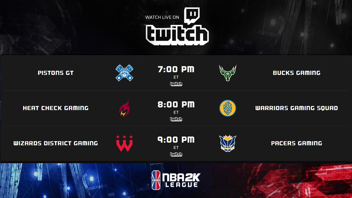 NBA2K's tweet photo. Week 2 of the @NBA2KLeague is less than 24 hours away 👀  

⌚️: 7pm ET 
🖥: https://t.co/IZNbc8zd6b https://t.co/1xBZNqT7z6