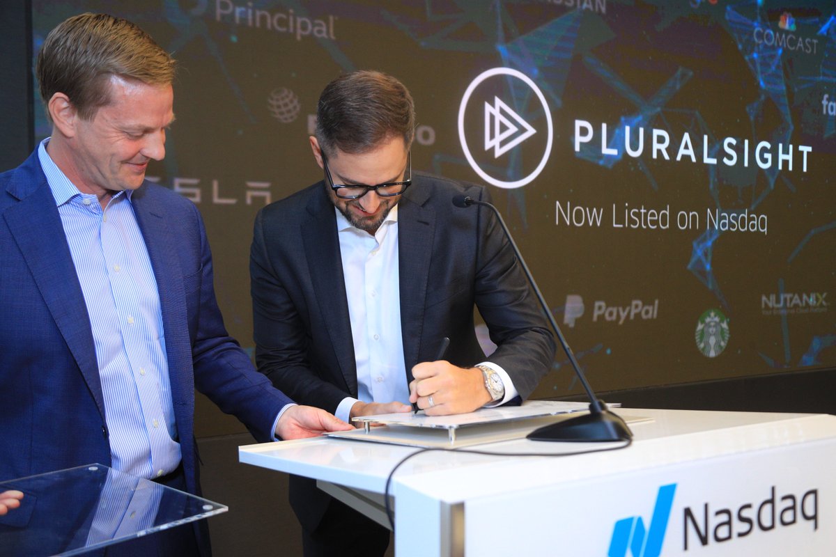 skonnard's tweet image. Looking back on this incredible day and looking forward to all the amazing things @Pluralsight will continue to accomplish. #PluralsightIPO $PS