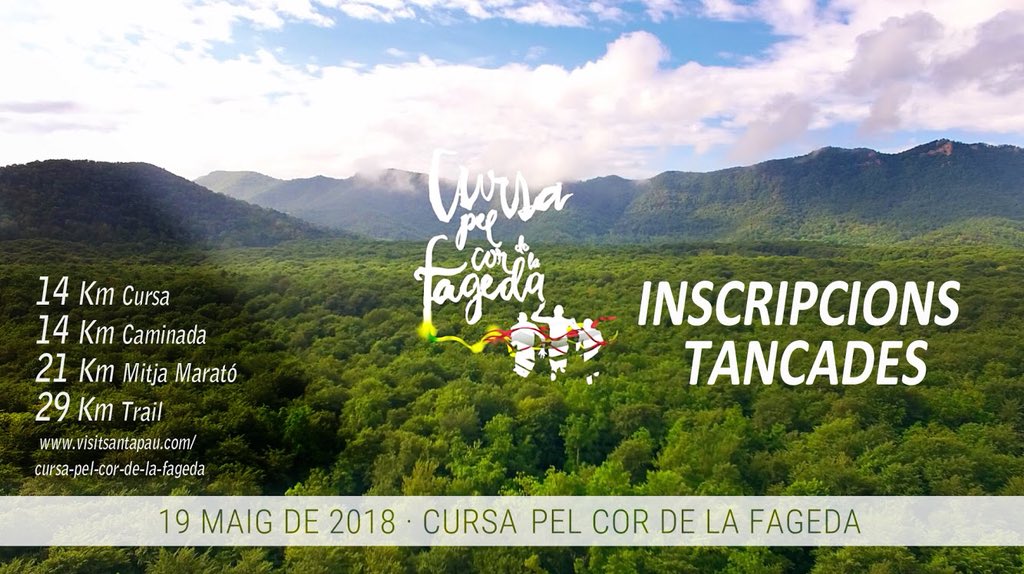 CursaLaFageda's tweet photo. Inscripcions tancades, excepte les modalitats infantils que resten obertes. Gràcies a tots per la confiança. https://t.co/yhwJEKh36c