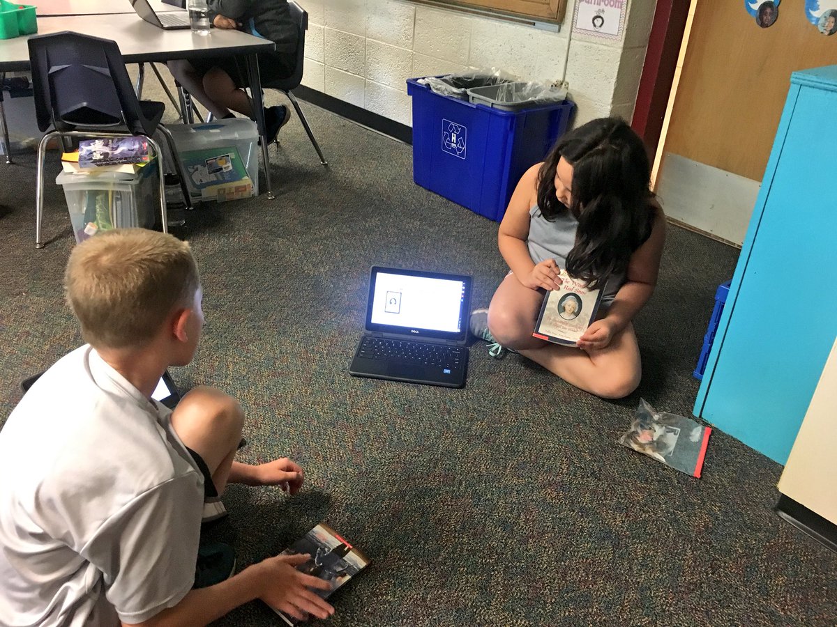 WW_3rd's tweet image. Preparing in small groups to give our final BOOK TALK of the year! We created a visual display to go along with our presentation. We start next week, so look for your child’s summer must-read list on Friday! 😁#GoogleEdu #booktalk #recommendations