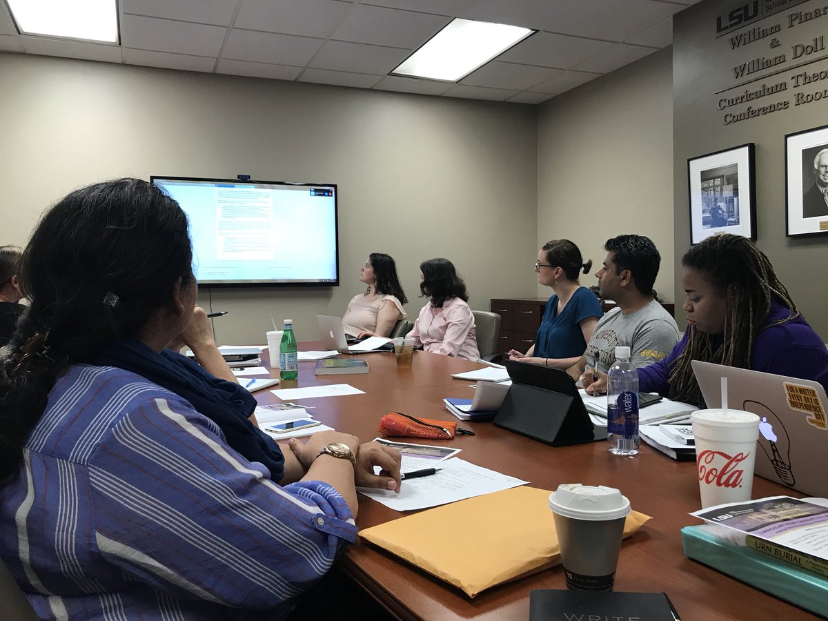 LSUCTP's tweet photo. AERA writing workshop hosted by CTP faculty Dr. Bach and Dr. Hendry. Summer writing here we go! #lsuctp #writing #writingtip https://t.co/q40ChqfDOx