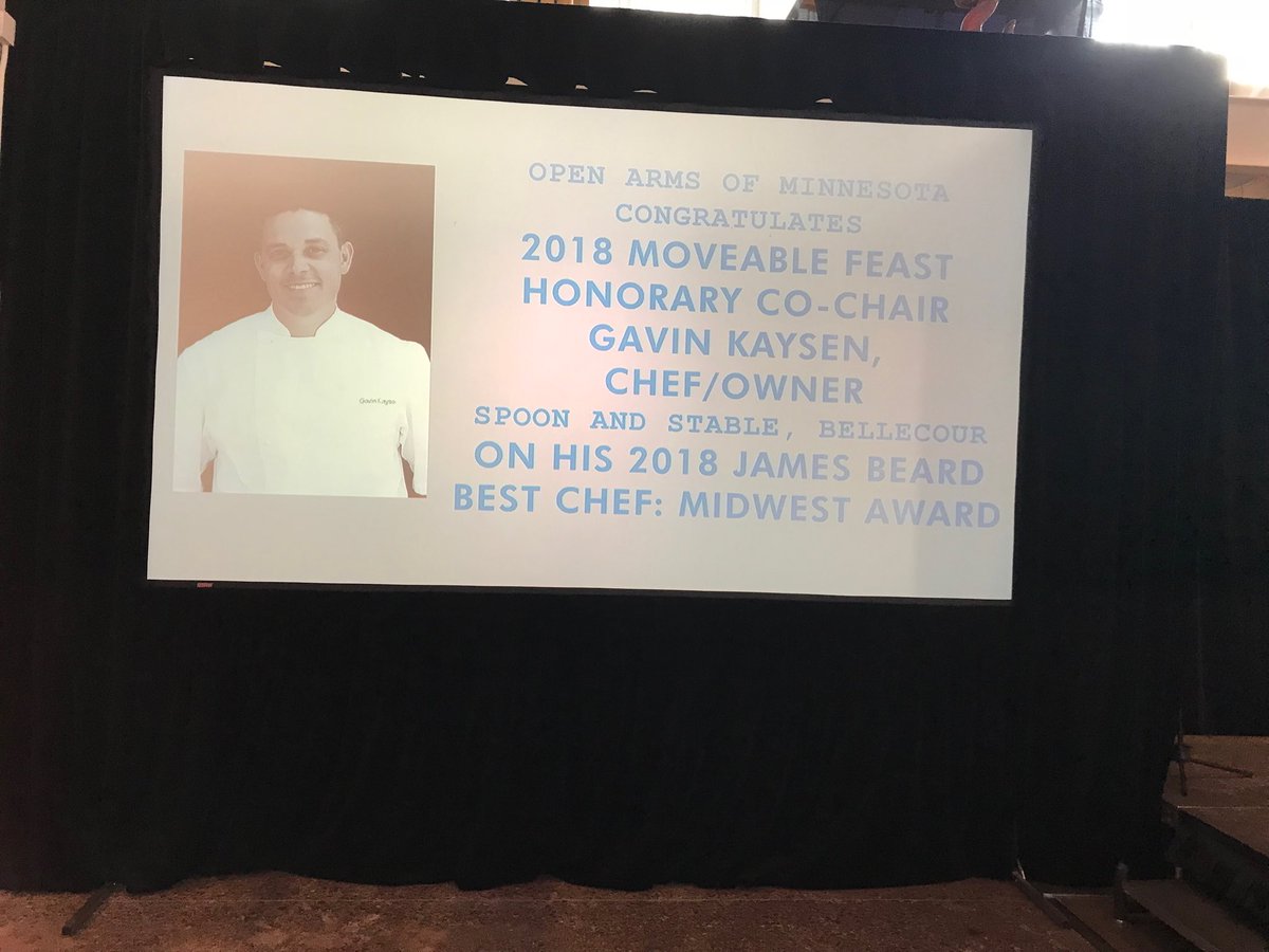 lislan's tweet photo. So honored to have @gavinkaysen as our honorary chair #moveablefeast #spoonandstable @openarmsmn https://t.co/1YlZzVRQbt