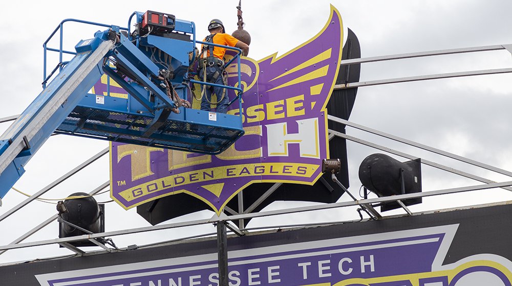 TTUGoldenEagles's tweet photo. Tucker Stadium videoboard project now underway | READ: https://t.co/WcaKvd67QT https://t.co/tlU62r72ce
