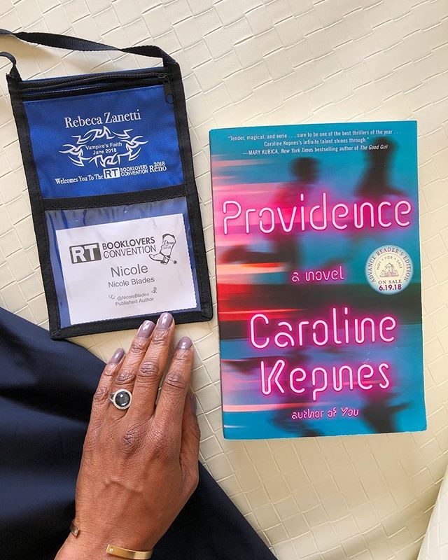 NicoleBlades's tweet photo. Nabbed the very last ARC of @carolinekepnes’ new one, PROVIDENCE, from the “goodie room” book table at #RTConvention. Maybe luck is a lady tonight, and maybe I should try the slots. Or maybe I’ll just count my money while I’m sitting at the table and rea… https://t.co/huCG1qOEZt https://t.co/Cy73Ci6BGs