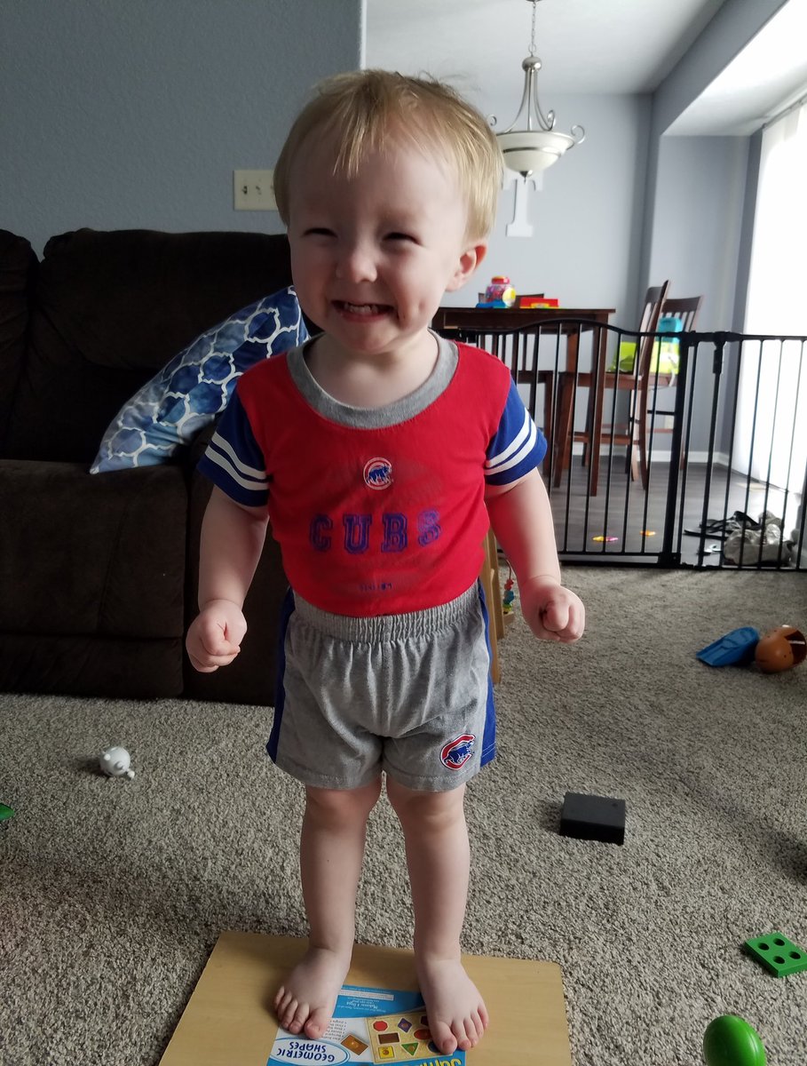 jenniem1106's tweet photo. I asked Jacob if he was excited to watch the Cubs tonight. He said "weeeeeeeeee". I take that as a definite YES! @Cubs https://t.co/ev6yADBPnb