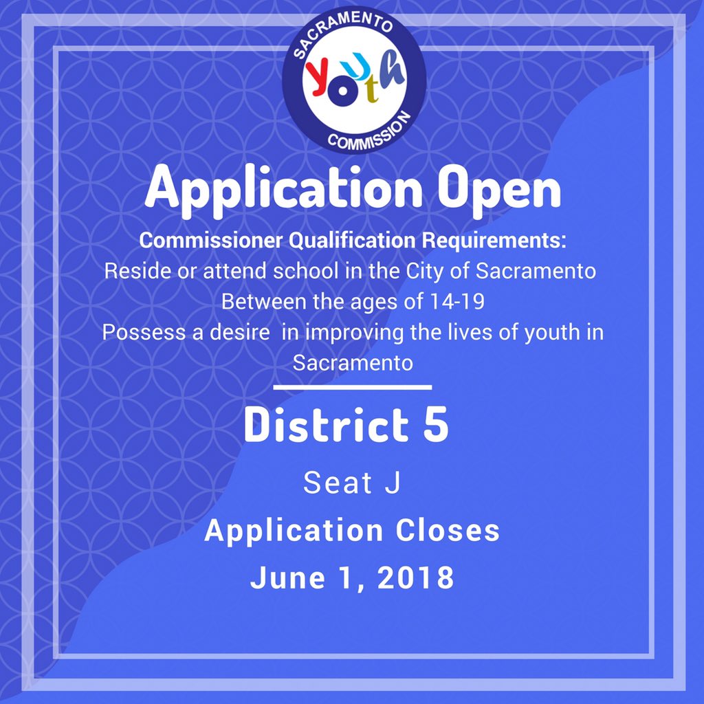 SacYouthCom's tweet photo. Represent! The Sacramento Youth Commission needs you!
Apply now, see link in bio. #SacYouthVoice https://t.co/JVAxClNxZd