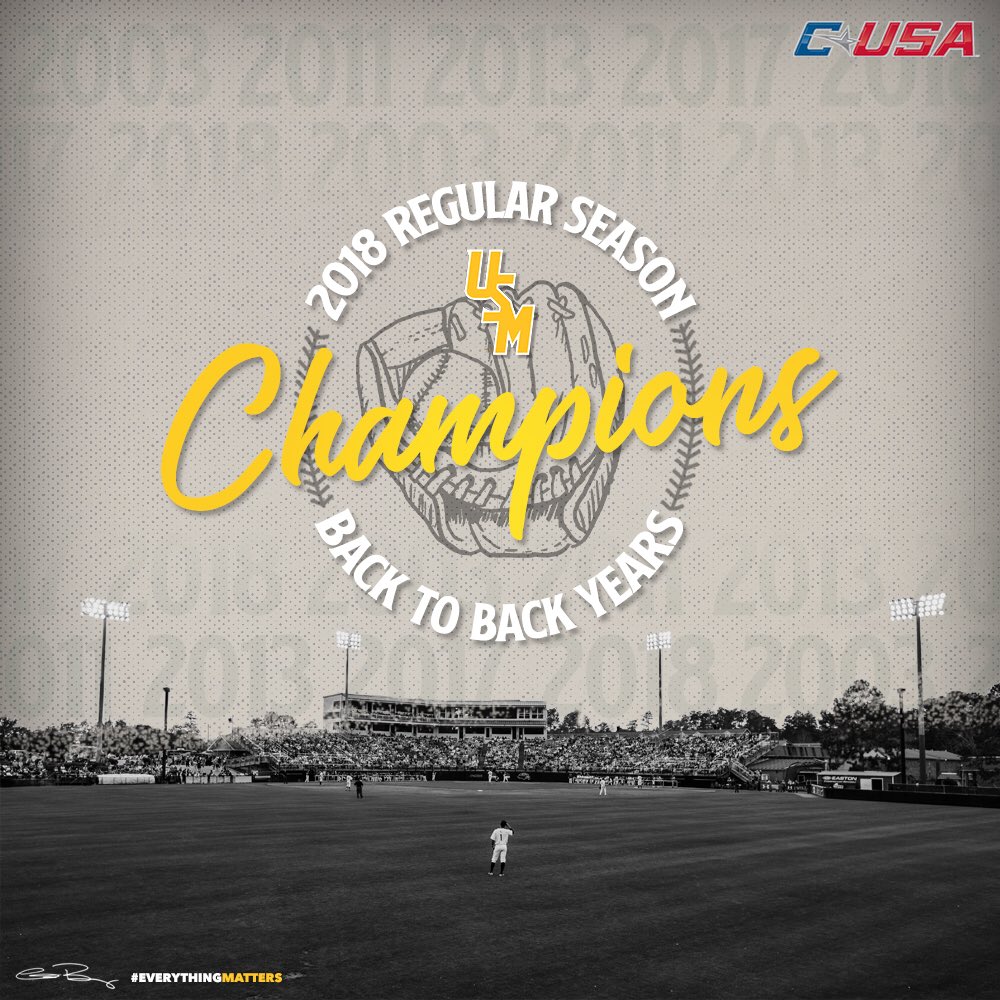 With today’s 10-2 win, your Golden Eagles have clinched another C-USA regular season title! 🏆 #SMTTT