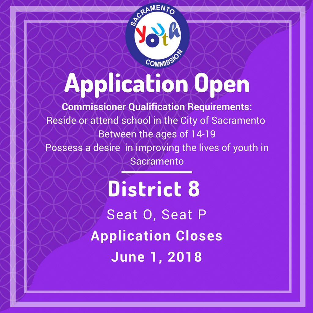 SacYouthCom's tweet photo. Represent! The Sacramento Youth Commission needs you!
Apply now, see link in bio. #SacYouthVoice https://t.co/HIPxeGiflI