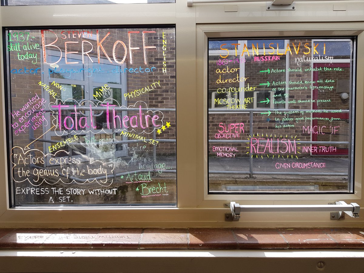 DramaRls's tweet photo. Our vibrant window working wall 🎭🤩 #keyterminology #dramaterminology #techniques #strategies #skills #practitioners #theoryintopractice @TheRoyalLatin https://t.co/0x3fdR4QPA