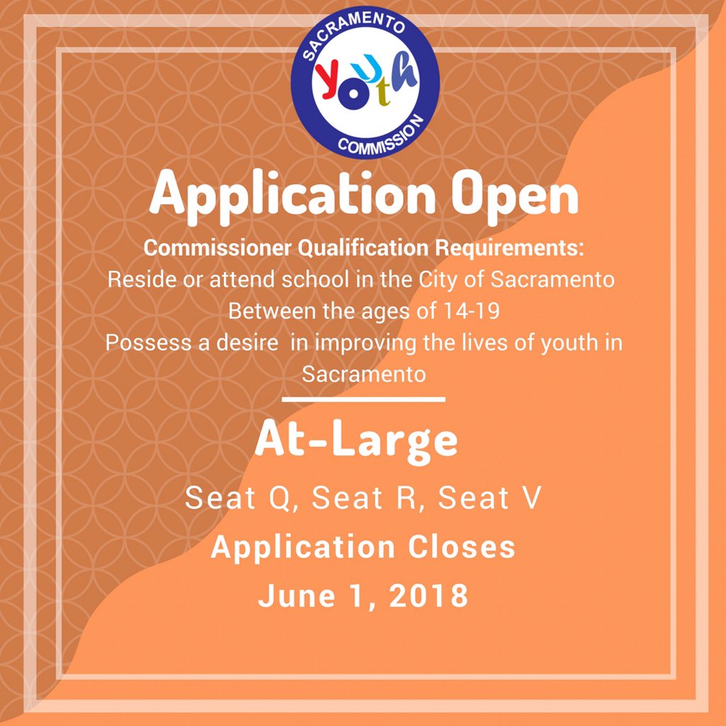 SacYouthCom's tweet photo. Represent! The Sacramento Youth Commission needs you!
Apply now, see link in bio. #SacYouthVoice https://t.co/HoSejbksjH