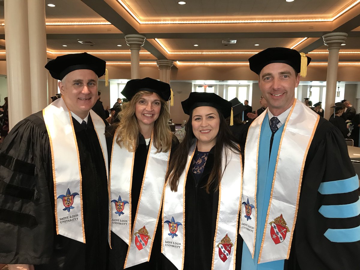 James_JohnT's tweet photo. The FIRST of our Texas doctoral students (Diocese of Dallas) in Catholic School Educational Leadership went through #Precommencement today! Congratulations Patrick, Darbie, Erica, and Mark!!! #SLU_SOE @SLU_SOE @jesuitdallas @DallasCath @StLouisReview @CatholicSTLMag https://t.co/oaMNnm2W1i