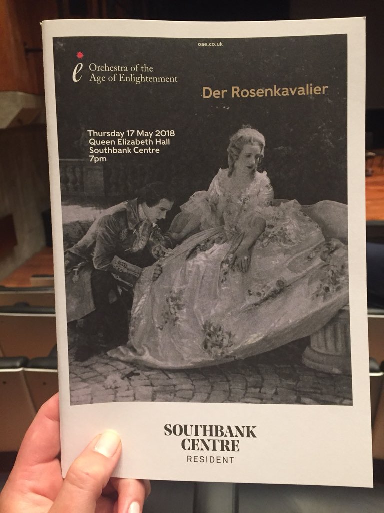 Wonderful evening @southbankcentre #QueenElizabethHall listening to  @theoae with the superb @IainFarrington on piano #DerRosenkavalier score for silent film