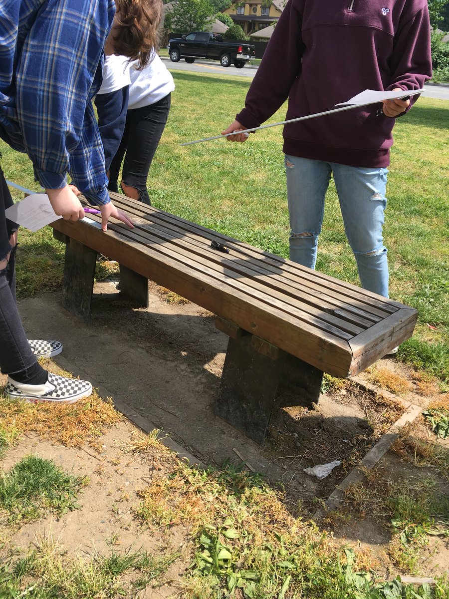 If we were to make a model of the bench, what would the diagram look like? Scale diagram math activity for #OutdoorClassroomDay  #sd33learns