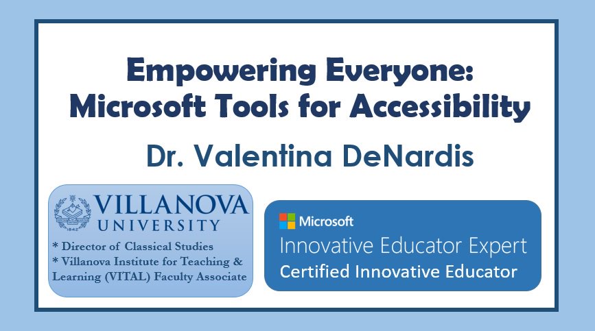 cyberantiquity's tweet photo. Loved sharing accessibility features in @Office365 and other Microsoft tools at the West Chester University @RECAPConference! @MSFTEnable #MIEExpert #WCURECAP https://t.co/JGnVOv9nSJ