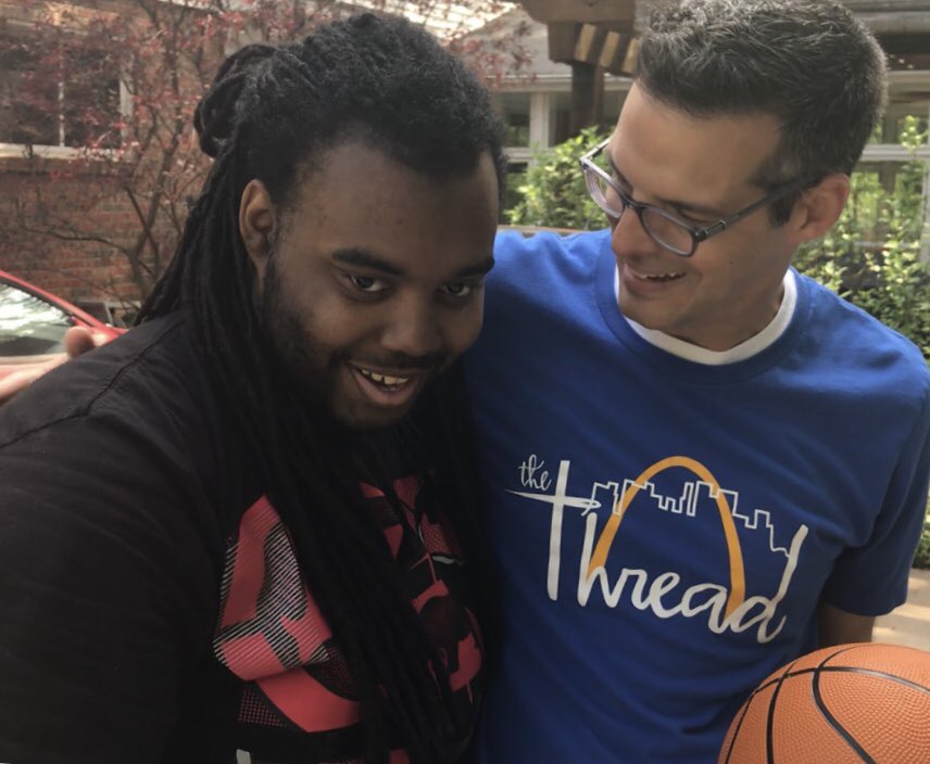 TimEzellTV's tweet photo. Great day today with LaShon! LaShon spent ONE YEAR in the hospital after a football accident & having to relearn how to talk, walk.. Today, @DreamPlayRecSTL installed a hoop for his rehab & we helped him break it in! #tvministry #thethreadstl #nonprofit https://t.co/5As0bjin2L