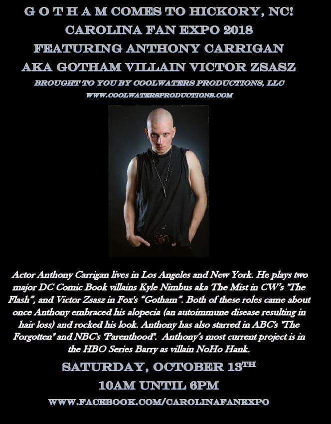 LostRoadtoHope's tweet photo. Just announced...
#CarolinaFaxExpo #SelectSportsplex #Gotham #DC #FOX #VictorZsasz #AnthonyCarrigan #Hickory #NC #Flash #WCCB #CW #Mist #KyleNimbus #Barry #HBO #NoHoHank
https://t.co/X0tgxZpMCR https://t.co/bpF9pxi9P7