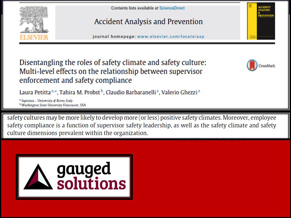 Gauged2012's tweet photo. A great #behaviouralbasedsafety article for #supervisors that suggets #safetycompliance is a function of #safetyleadership. A great example of some of the #empiricalresearch @Gauged2012 use to develop our #bbs and #leadership training. https://t.co/InvwnARIGm