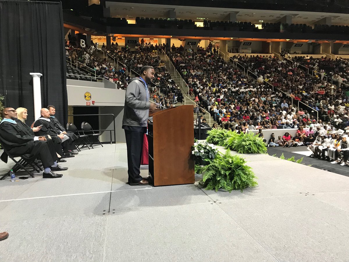 CHickman52's tweet photo. Sterling Hinton motivates the AE graduates! https://t.co/oRfzlF24xh