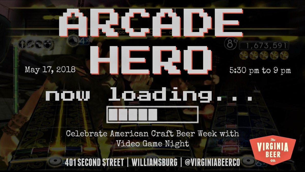 VirginiaBeerCo's tweet photo. Video games and @Bojangles1977 at the brewery. Ladies and gentlemen, we have arrived!

🎮🕹 https://t.co/EJmHOtWzev 🍗🍻

#ItsBoTime
#ArcadeHero
#ACBW2018 https://t.co/vIddCVLNHV