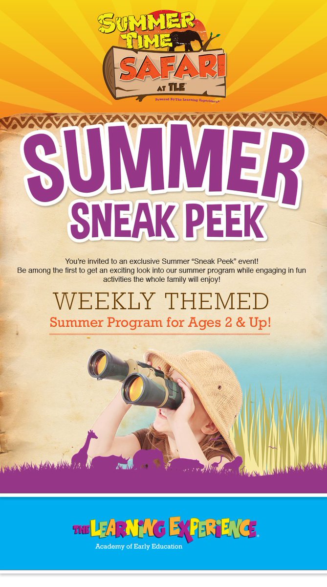 BushraPrinceton's tweet photo. You're invited to an exclusive Summer 'Sneak Peek'event on Friday, May 18.

Be among the first to get an exciting look into our summer program while engaging in fun activities the whole family will enjoy! #TLEPrinceton #LearnPlayGrow #SummerCamp2018 https://t.co/QLe0r3R7bj