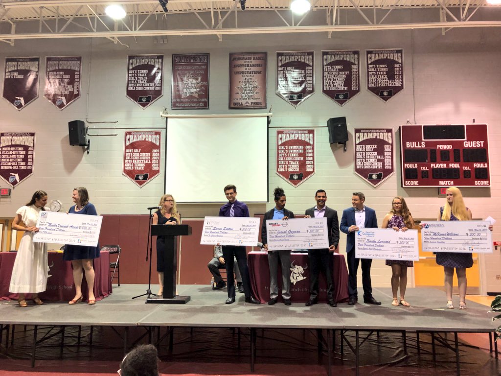 WRHSStampede's tweet photo. North Tampa Bay Chamber of Commerce awarded five, $500 scholarships to 5 Wiregrass students from various local businesses. https://t.co/k16ADkyXqd