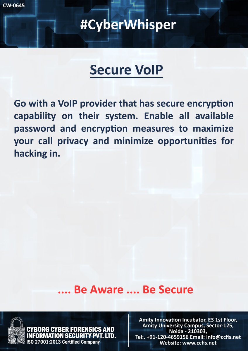 jssodhi's tweet photo. #CyberWhisper #CyberSeurity #SecureVoIP https://t.co/bQqmC1PKWW