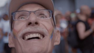 lgbtqnation's tweet photo. This elderly man attended his first pride parade &amp; the look on his face is pure joy https://t.co/YZSkrv7kDt https://t.co/qijkXofGKZ