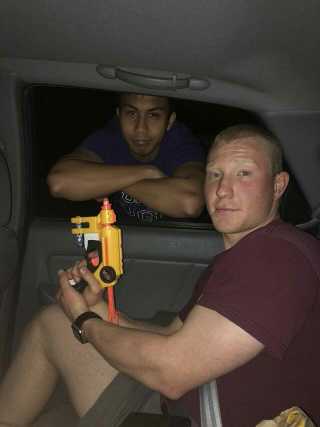 Senior2018_12's tweet photo. The final kills of the 2018 assassin winners- Jake Rozema, Nick Bacarella and Nate Carlson. https://t.co/HKdI7Z252T